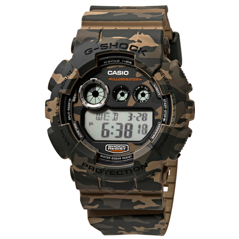 Casio G Shock Classic Brown Camouflage Resin Men's Watch GD120CM-5CR - The Watches Men & Co