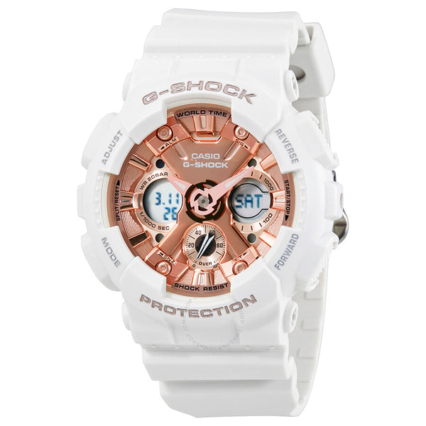 Casio G-Shock S Series Rose Gold Dial Ladies Sports Watch GMAS120MF-7A2 - The Watches Men & Co