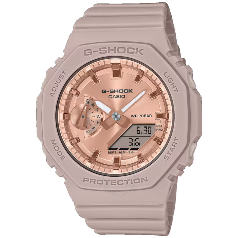 Casio GMAS-2100 Quartz Analog-Digital Rose Gold Dial Ladies Watch GMAS2100MD-4A - The Watches Men & Co