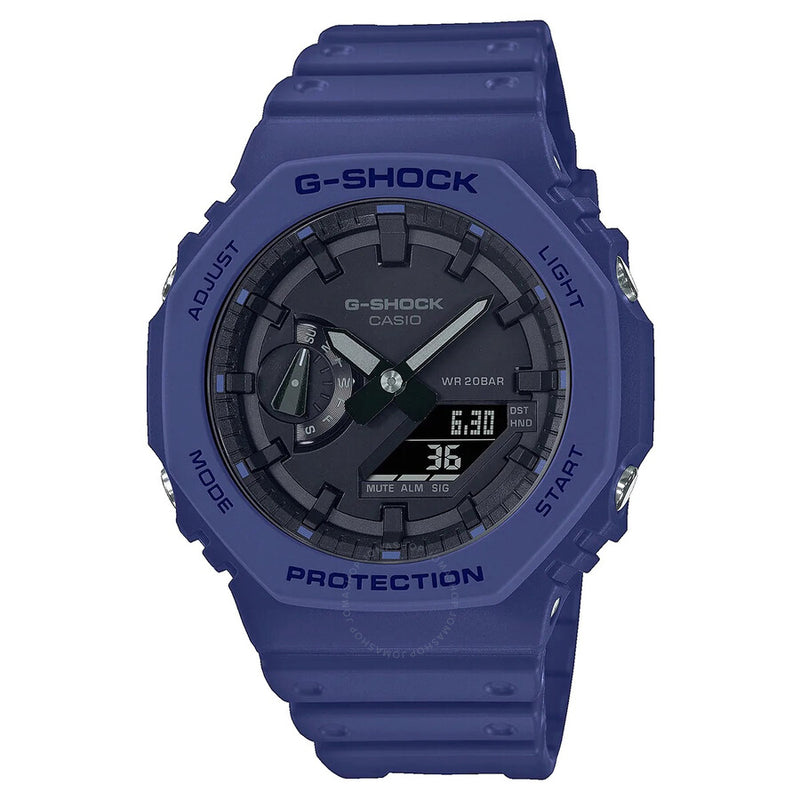 Casio G-Shock Alarm World Time Quartz Analog-Digital Black Dial Men's Watch GA-2100-2ADR - The Watches Men & Co