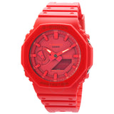 Casio G-Shock Alarm World Time Quartz Analog-Digital Red Dial Men's Watch GA2100-4A - The Watches Men & Co