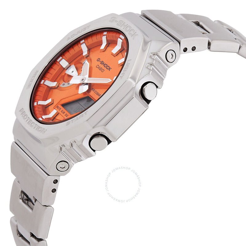 Casio G-Shock G-Steel 2100 Series Quartz Analog-Digital Orange Dial Men's Watch GM2110D-4A - The Watches Men & Co #2