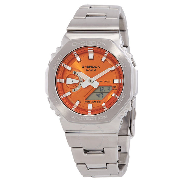 Casio G-Shock G-Steel 2100 Series Quartz Analog-Digital Orange Dial Men's Watch GM2110D-4A - The Watches Men & Co