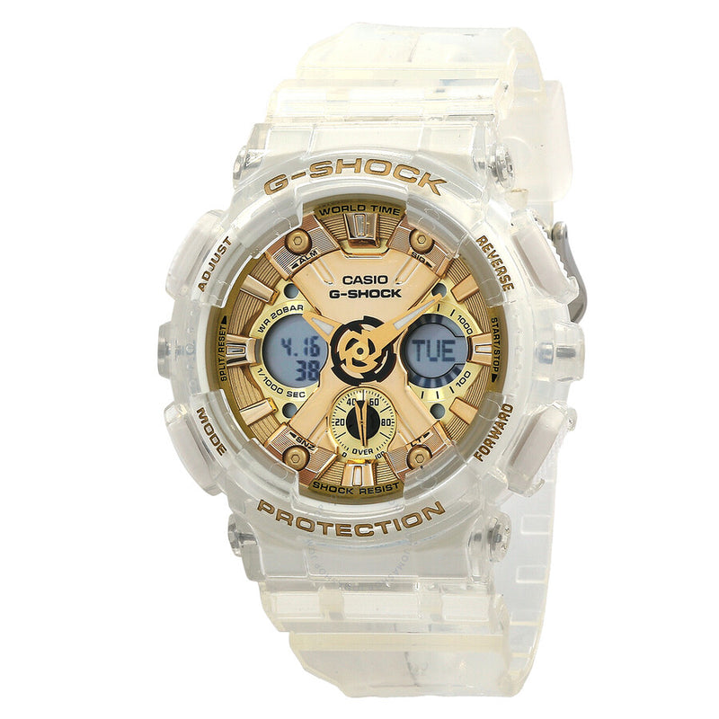 Casio G-Shock Perpetual Quartz Analog-Digital Gold Dial Ladies Watch GMA-S120SG-7A - The Watches Men & Co