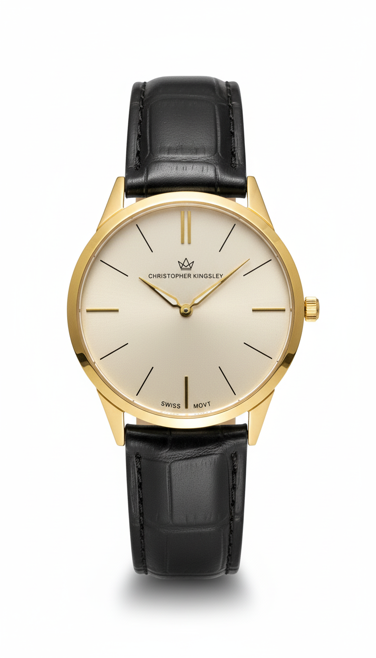 Christopher Kingsley Gold Men’s Swiss Watch - 00000 - Men’s Watches