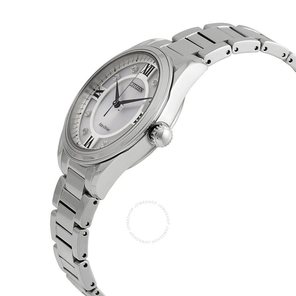 Citizen Arezzo Eco-Drive Silver Dial Ladies Watch EM0870-58A - The Watches Men & Co #2