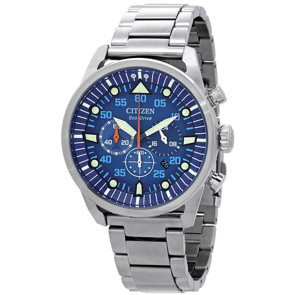 Citizen Avion Chronograph Eco-Drive Blue Dial Men's Watch CA4211-72L - The Watches Men & Co