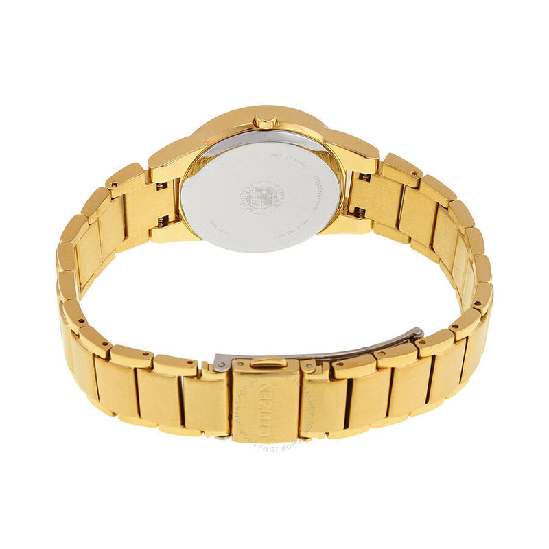 Citizen Axiom Black Dial Yellow Gold-tone Ladies Watch GA1052-55E - The Watches Men & Co #3