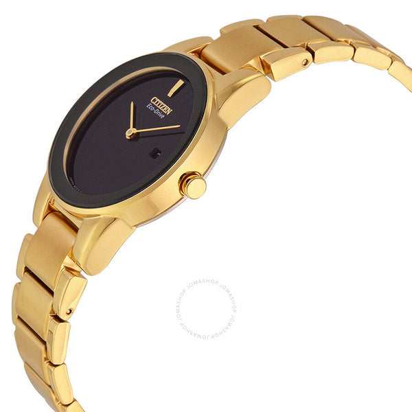 Citizen Axiom Black Dial Yellow Gold-tone Ladies Watch GA1052-55E - The Watches Men & Co #2