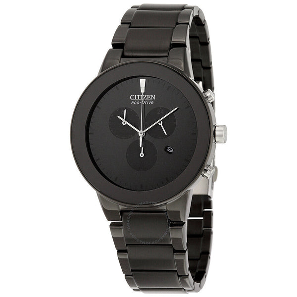 Citizen Axiom Eco-Drive Chronograph Black Dial Watch AT2245-57E - The Watches Men & Co