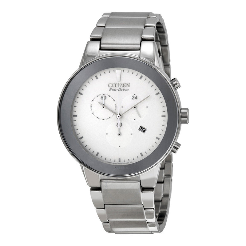 Citizen Axiom Eco-Drive Chronograph Stainless Steel Men's Watch AT2240-51A - The Watches Men & Co