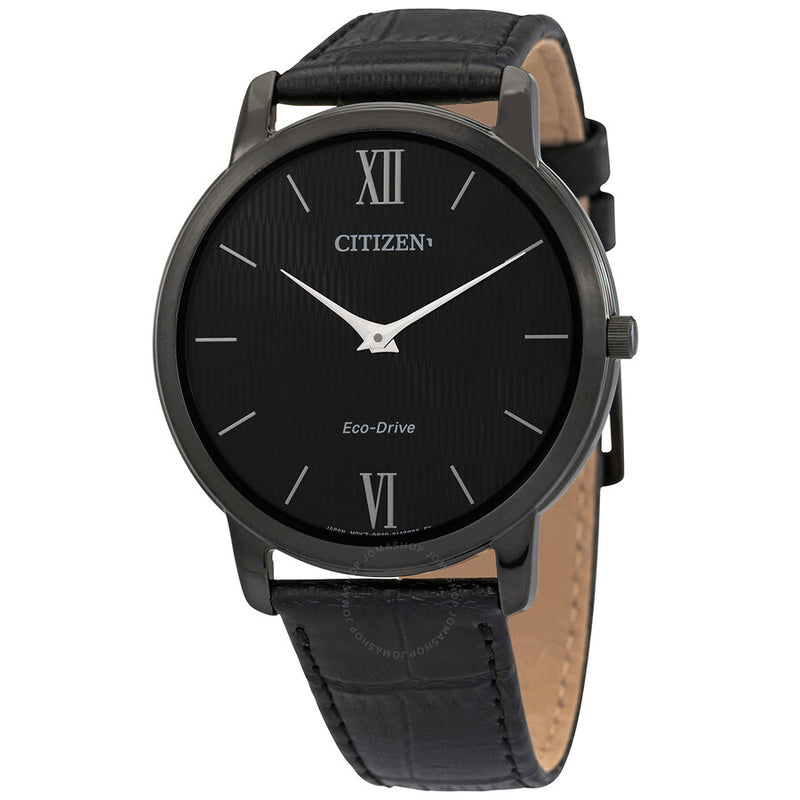 Citizen Black Dial Black Leather Men's Watch AR1135-10E - The Watches Men & Co