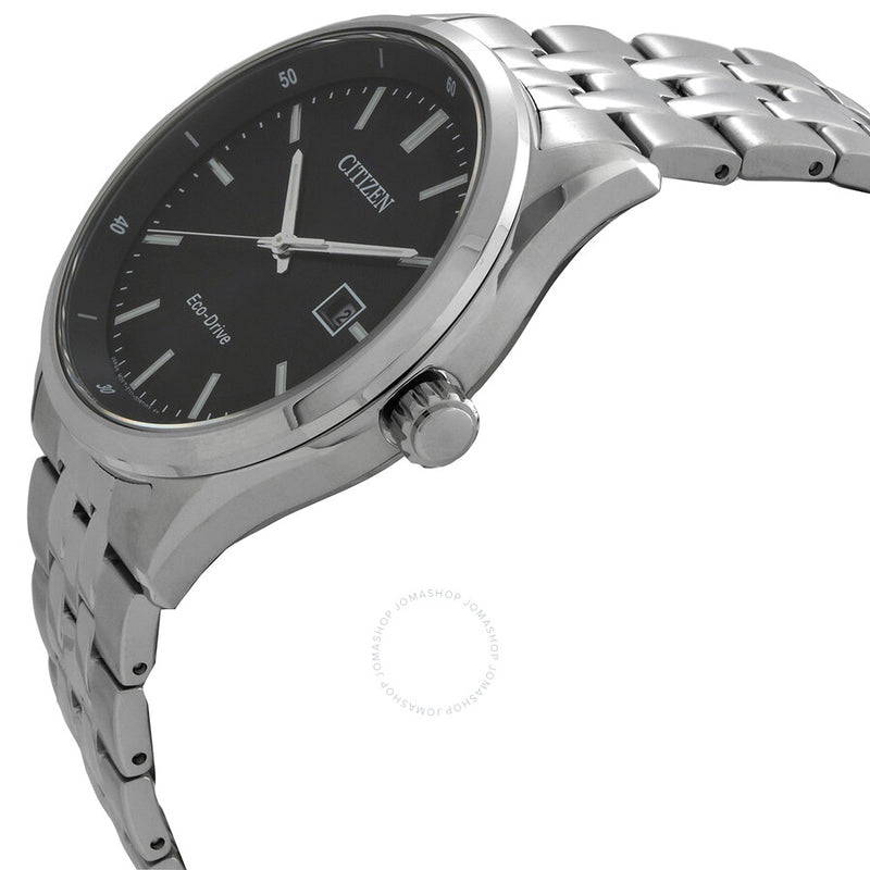 Citizen Black Dial Eco-Drive Men's Stainless Steel Watch BM7560-59E - The Watches Men & Co #2