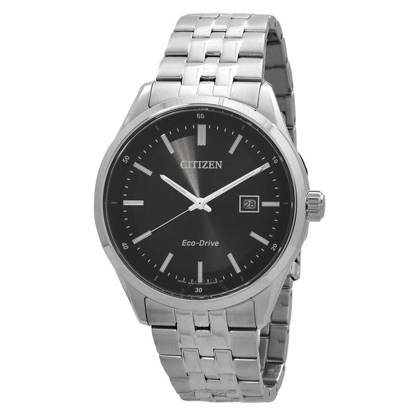 Citizen Black Dial Eco-Drive Men's Stainless Steel Watch BM7560-59E - The Watches Men & Co