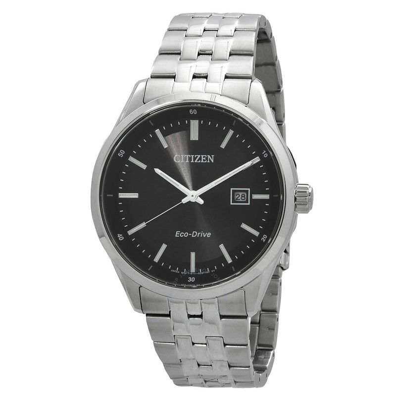 Citizen Black Dial Eco-Drive Men's Stainless Steel Watch BM7560-59E - The Watches Men & Co