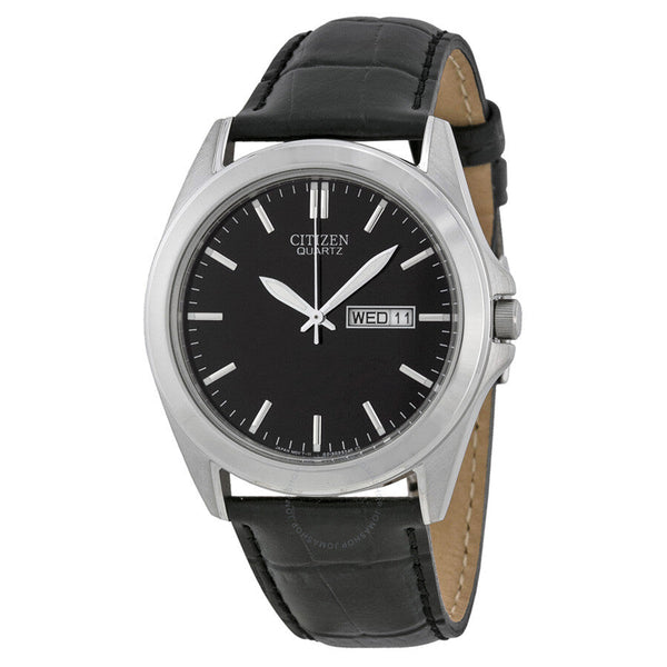 Citizen Black Dial Black Leather Men's Watch BF0580-06E - The Watches Men & Co