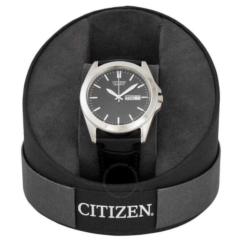 Citizen Black Dial Black Leather Men's Watch BF0580-06E - The Watches Men & Co #4