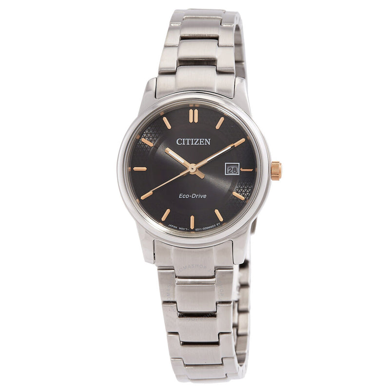 Citizen Black Dial Stainless Steel Band Ladies Watch EW2317-76E - The Watches Men & Co