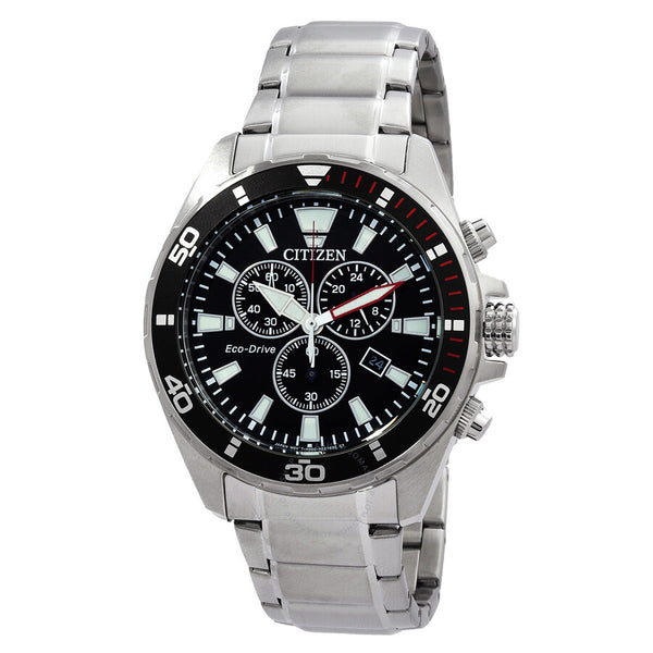 Citizen Brycen Chronograph Eco-Drive Black Dial Men's Watch AT2438-53E - The Watches Men & Co