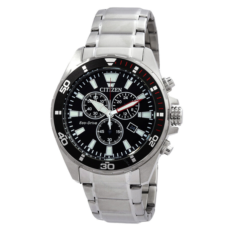 Citizen Brycen Chronograph Eco-Drive Black Dial Men's Watch AT2438-53E - The Watches Men & Co