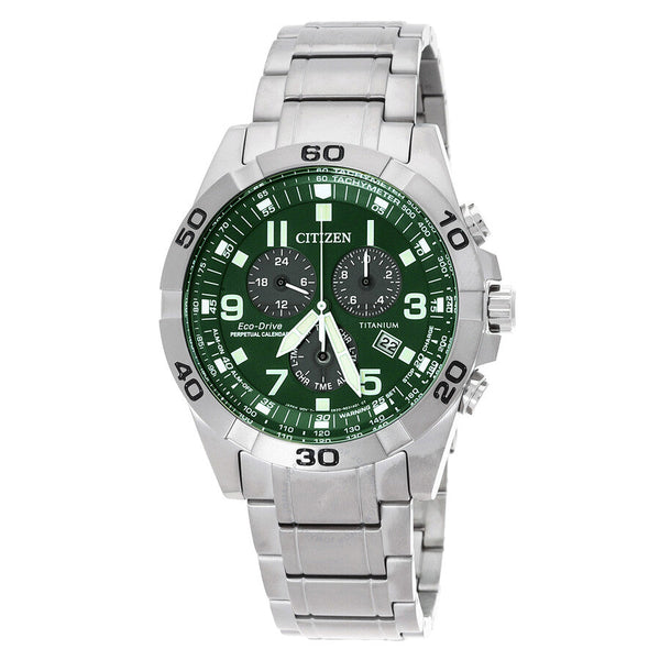 Citizen Brycen Chronograph Eco-Drive Green Dial Men's Watch BL5550-50X - The Watches Men & Co