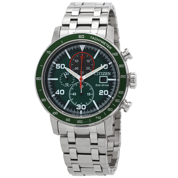 Citizen Brycen Chronograph Eco-Drive Green Dial Men's Watch CA0851-56X - The Watches Men & Co