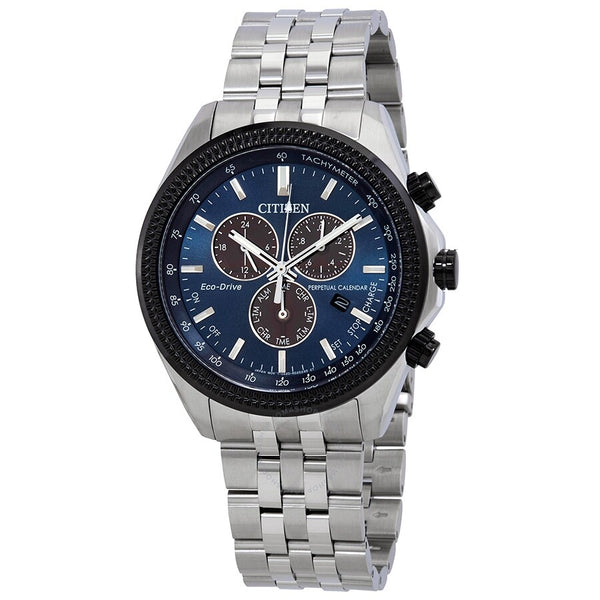 Citizen Brycen Perpetual Chronograph Blue Dial Men's Watch BL5568-54L - The Watches Men & Co