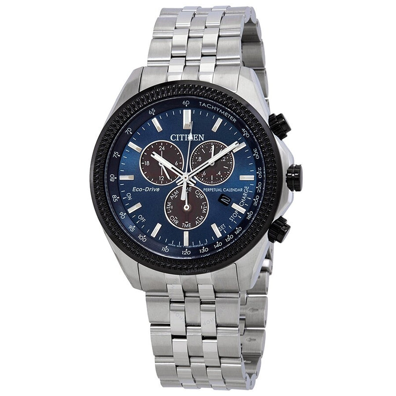 Citizen Brycen Perpetual Chronograph Blue Dial Men's Watch BL5568-54L - The Watches Men & Co