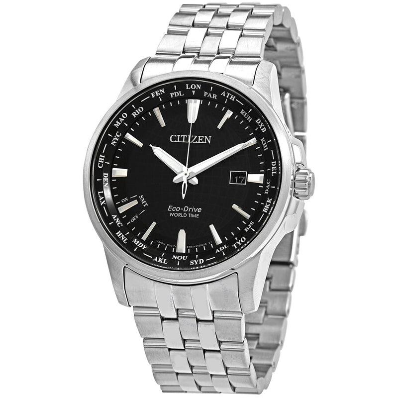 Citizen Brycen World Time Black Dial Stainless Steel Men's Watch BX1000-57E - The Watches Men & Co