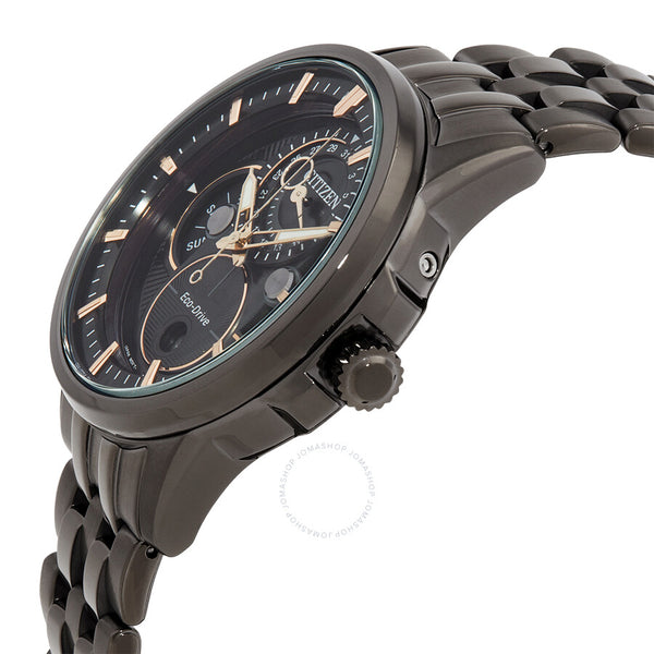 Citizen Calendrier Multifunction Black Dial Black-plated Men's Watch BU0057-54E - The Watches Men & Co #2