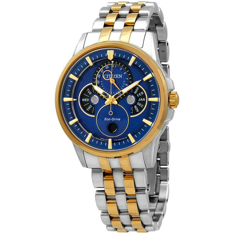 Citizen Calendrier Multi-function Blue Dial Two-tone Men's Watch BU0054-52L - The Watches Men & Co