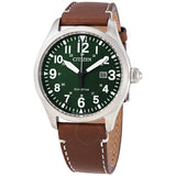 Citizen Chandler Eco-Drive Green Dial Dark Brown Leather Men's Watch BM6838-09X - The Watches Men & Co