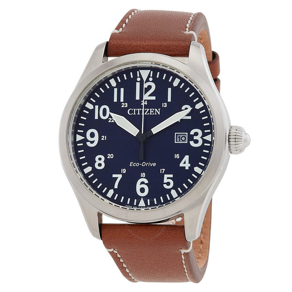 Citizen Chandler Military Eco-Drive Blue Dial Men's Watch BM6838-17L - The Watches Men & Co