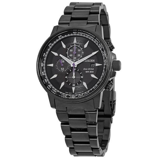 Citizen Eco-Drive Marvel Black Panther Chronograph Black Dial Men's Watch CA0297-52W - The Watches Men & Co