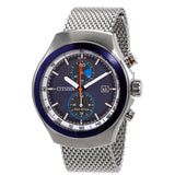 Citizen Chronograph Blue Dial Stainless Steel Mesh Men's Watch CA7011-83L - The Watches Men & Co