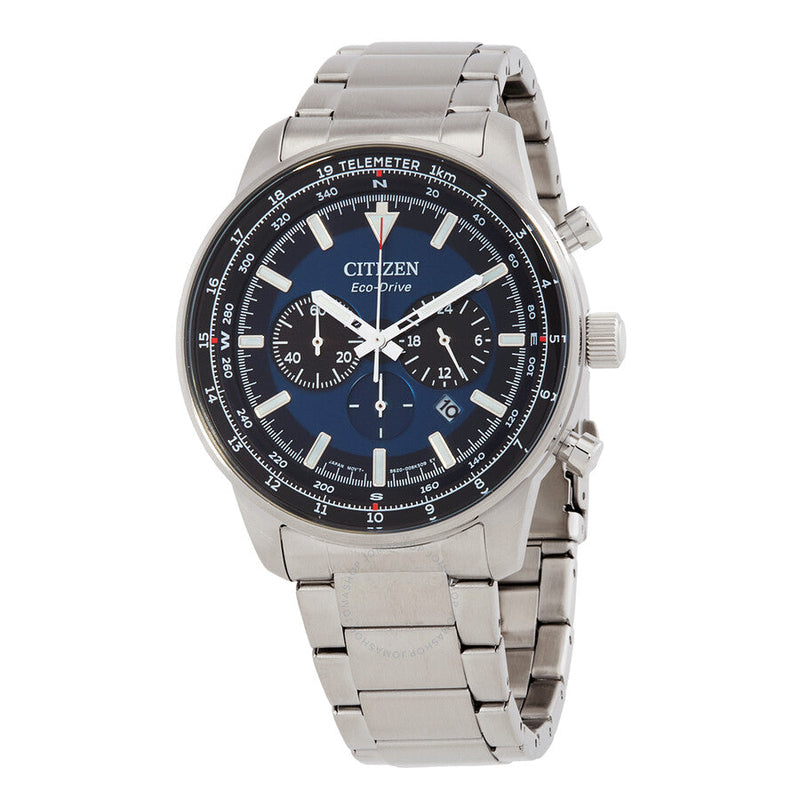Citizen Chronograph Eco-Drive Blue Dial Men's Watch CA4500-91L - The Watches Men & Co