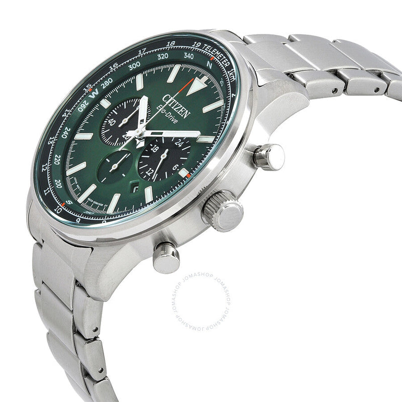Citizen Chronograph Eco-Drive Green Dial Men's Watch CA4500-91X - The Watches Men & Co #2