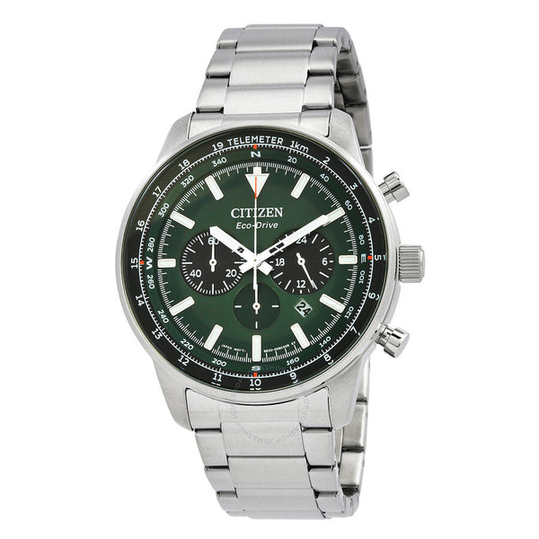 Citizen Chronograph Eco-Drive Green Dial Men's Watch CA4500-91X - The Watches Men & Co