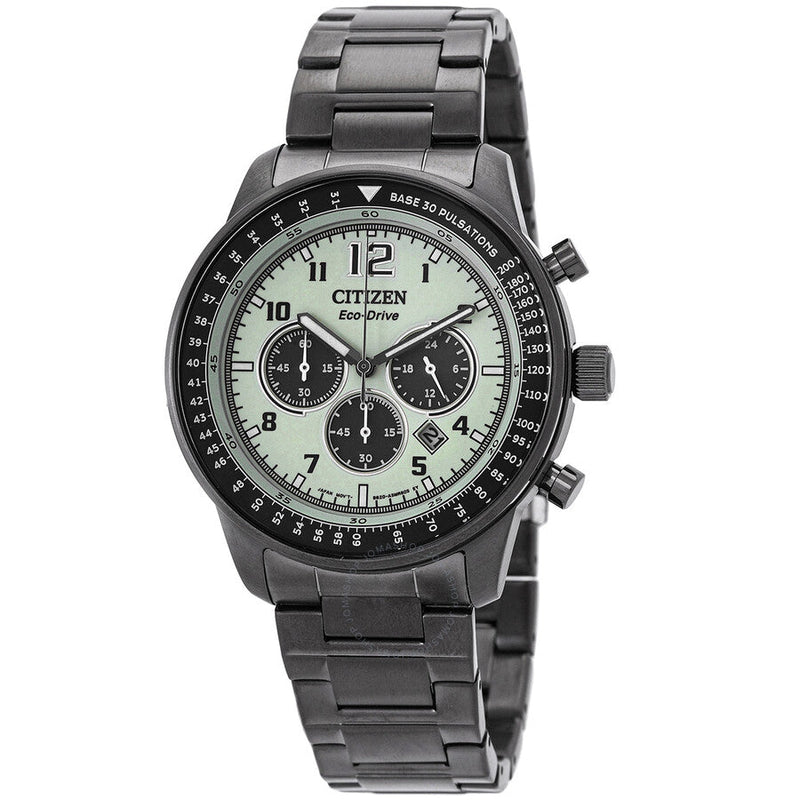 Citizen Chronograph Eco-Drive Green Dial Men's Watch CA4507-84X - The Watches Men & Co