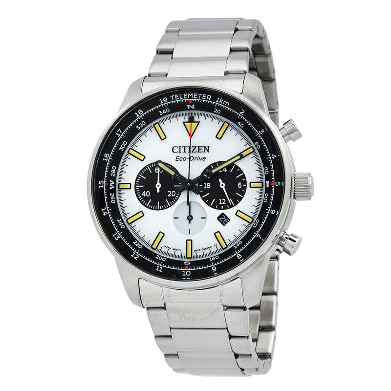 Citizen Chronograph Eco-Drive White Dial Men's Watch CA4500-91A - The Watches Men & Co