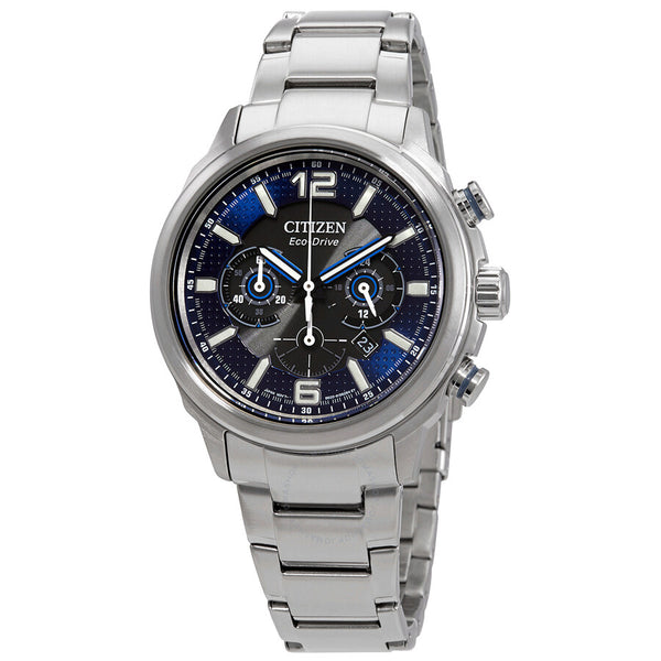 Citizen Chronograph Eco-Drive Blue Dial Men's Watch CA4381-81E - The Watches Men & Co
