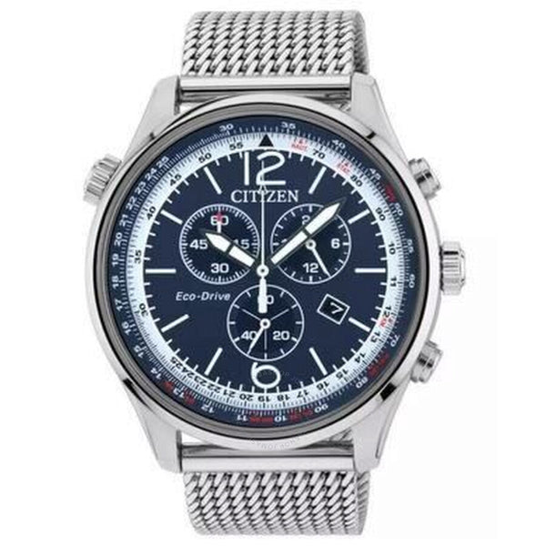 Citizen Chronograph Eco-Drive Blue Dial Watch AT0361-81L - The Watches Men & Co