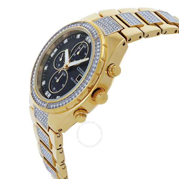 Citizen Chronograph Eco-Drive Crystal Black Dial Men's Watch CA0752-58E - The Watches Men & Co #2