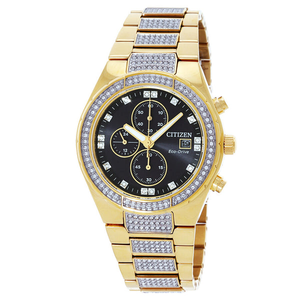 Citizen Chronograph Eco-Drive Crystal Black Dial Men's Watch CA0752-58E - The Watches Men & Co