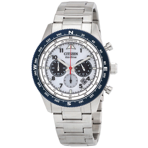 Citizen Chronograph Eco-Drive White Dial Men's Watch CA4554-84H - The Watches Men & Co