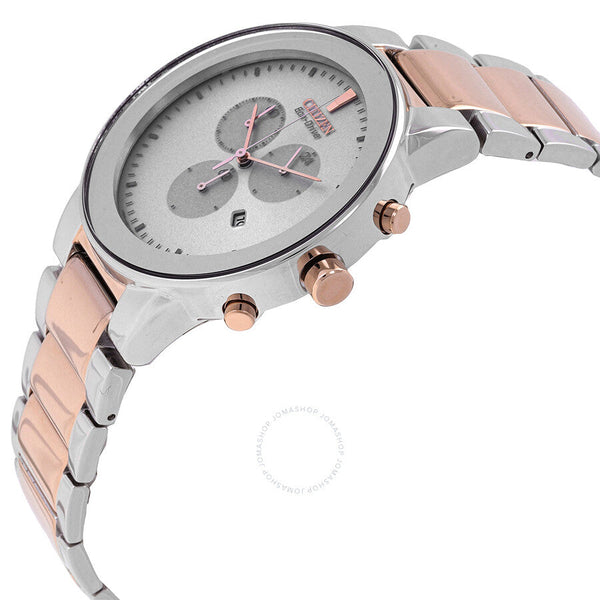 Citizen Chronograph GMT White Dial Two-Tone Men's Watch AT2244-84A - The Watches Men & Co #2