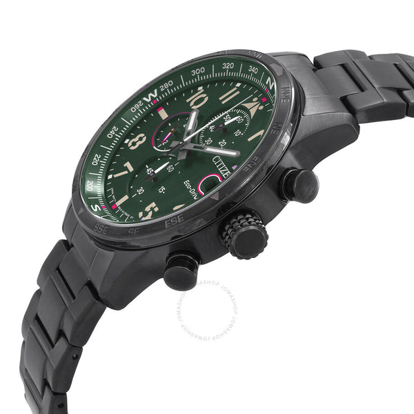 Citizen Chronograph Green Dial Men's Watch CA0797-84X - The Watches Men & Co #2