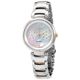 Citizen Chronograph Mother of Pearl Crystal Dial Ladies Watch FD1106-81D - The Watches Men & Co