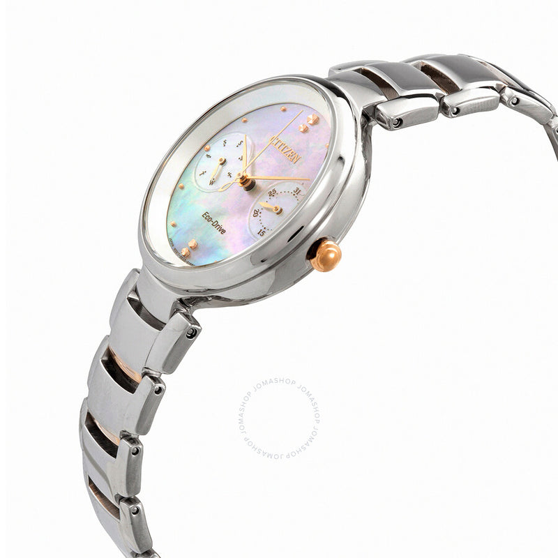 Citizen Chronograph Mother of Pearl Crystal Dial Ladies Watch FD1106-81D - The Watches Men & Co #2