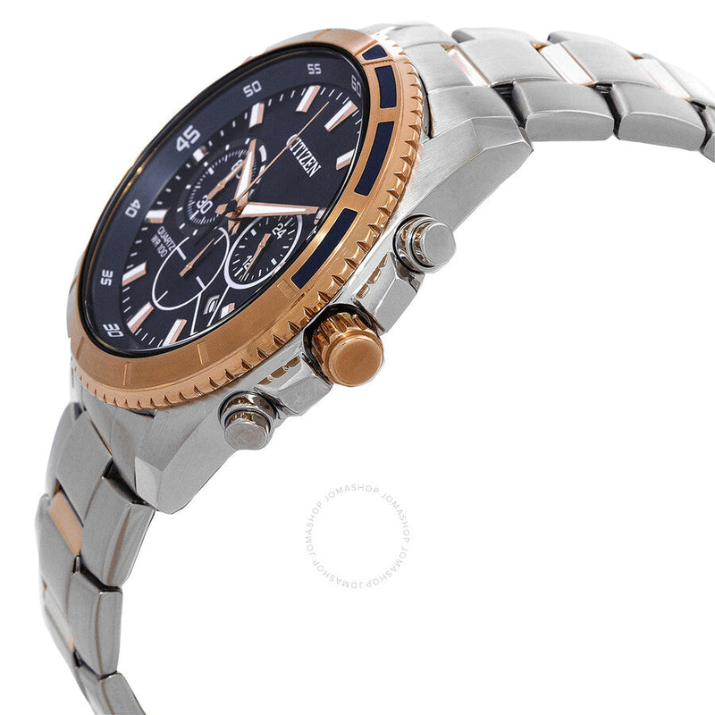 Citizen Chronograph Quartz Blue Dial Two-Tone Men's Watch AN8206-53L - The Watches Men & Co #2